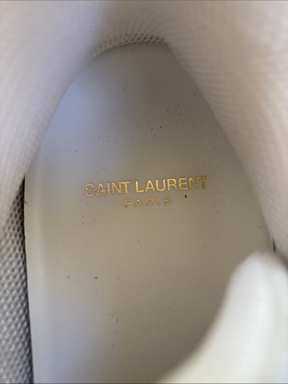 YSL Unisex Sneaker- Saint Laurent Light Beige Suede Low-Top Sneakers - Picture 6 of 6